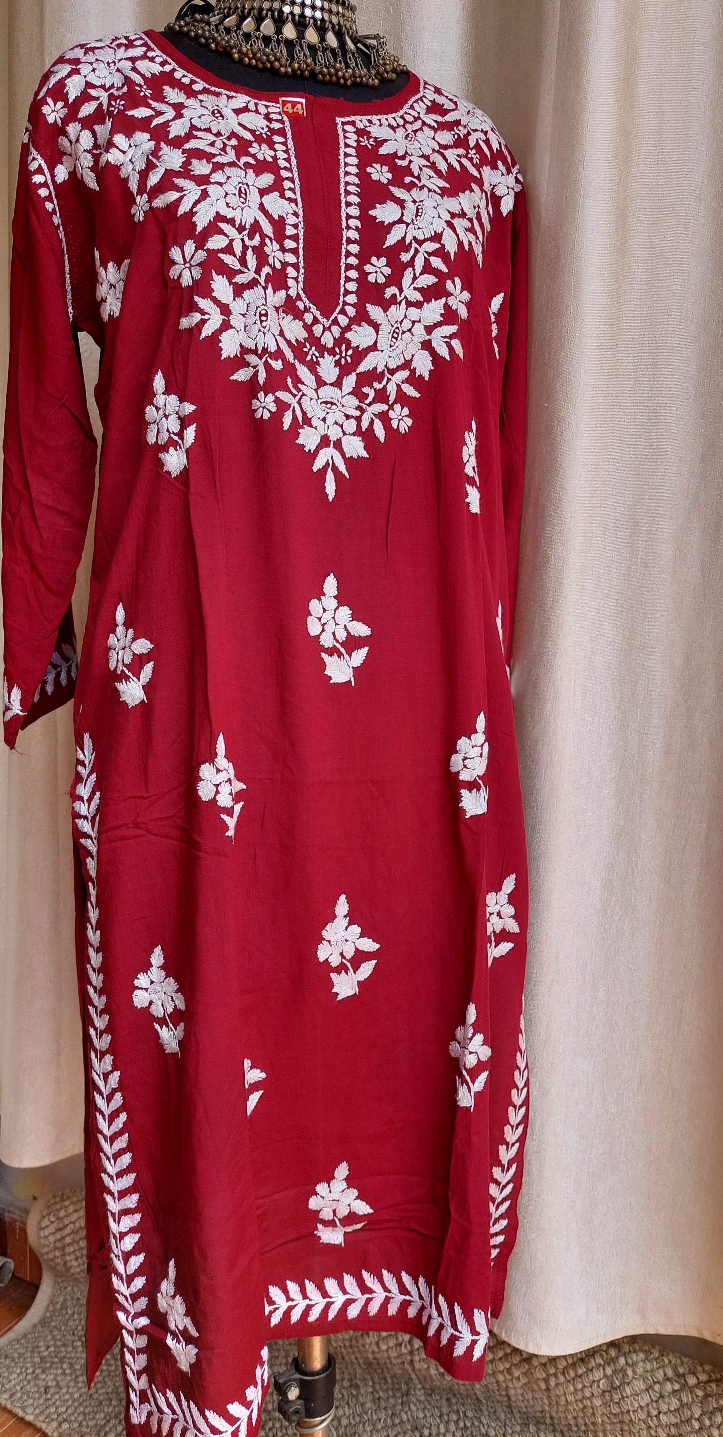 Chikankari long kurti