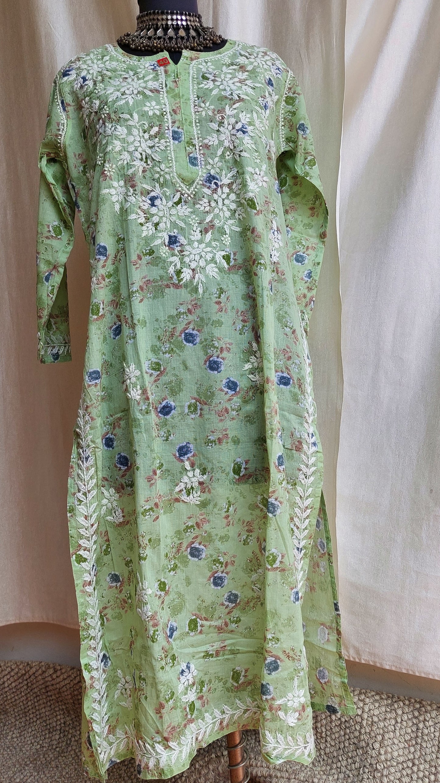 Chikankari long kurti