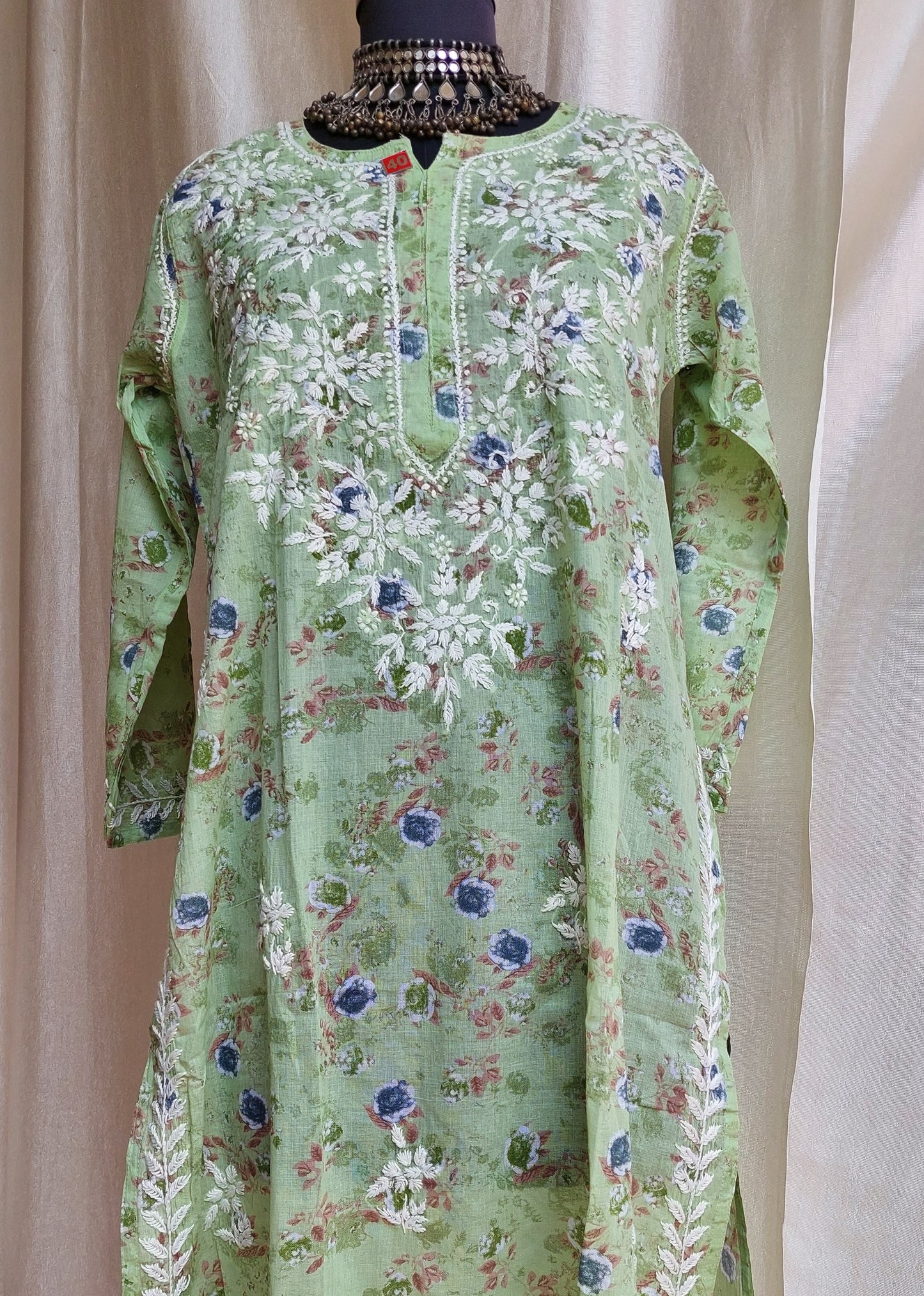 Chikankari long kurti