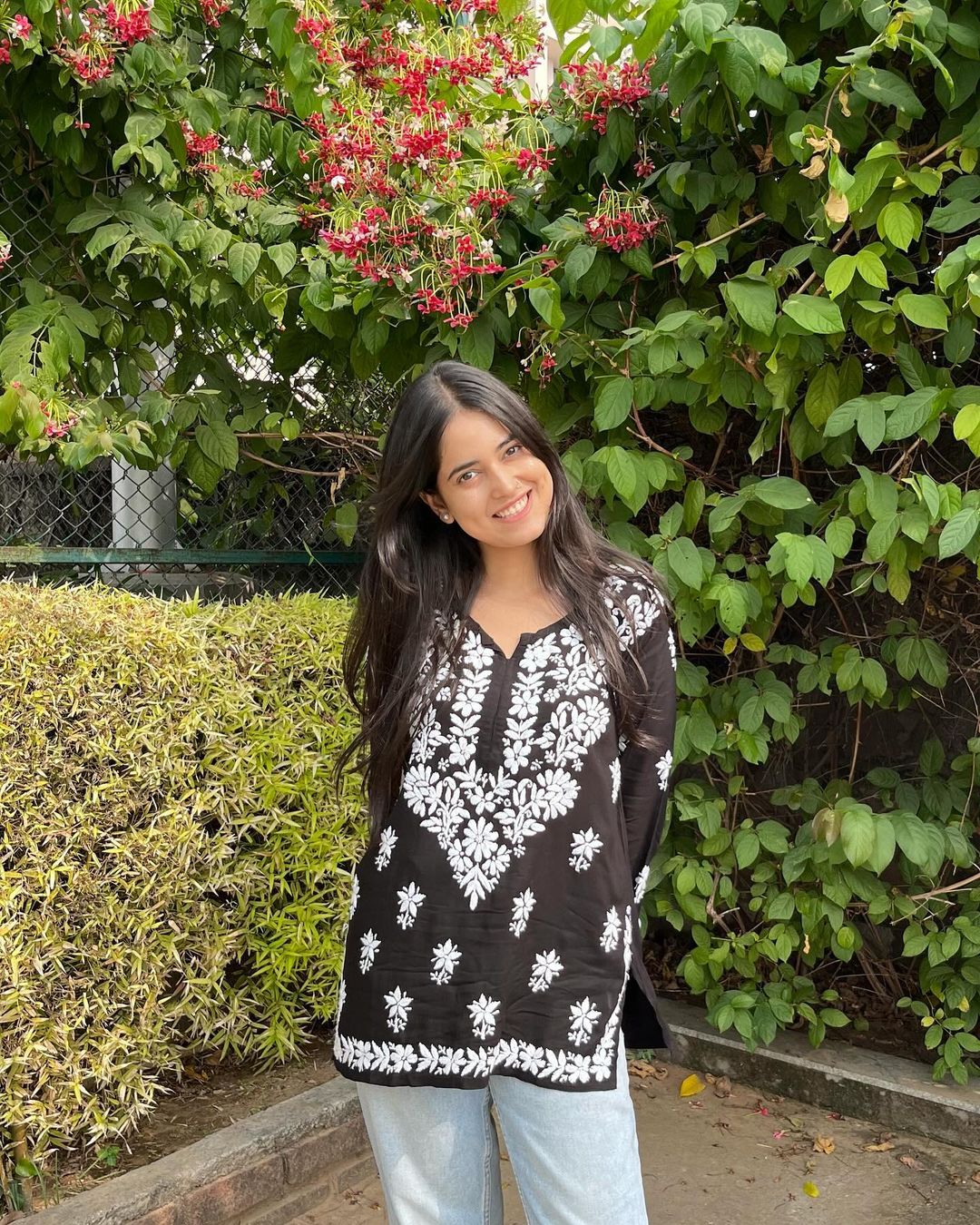 Mulmul short kurti( black)