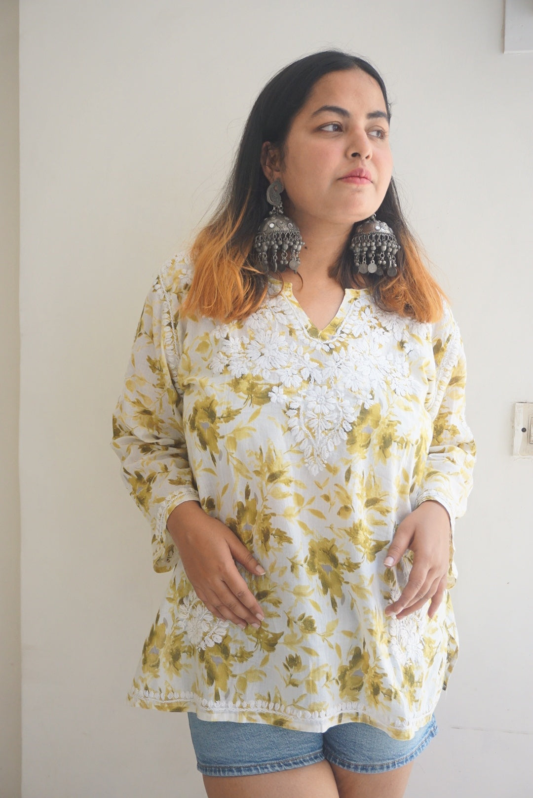 Chikankari kurti (cotton)