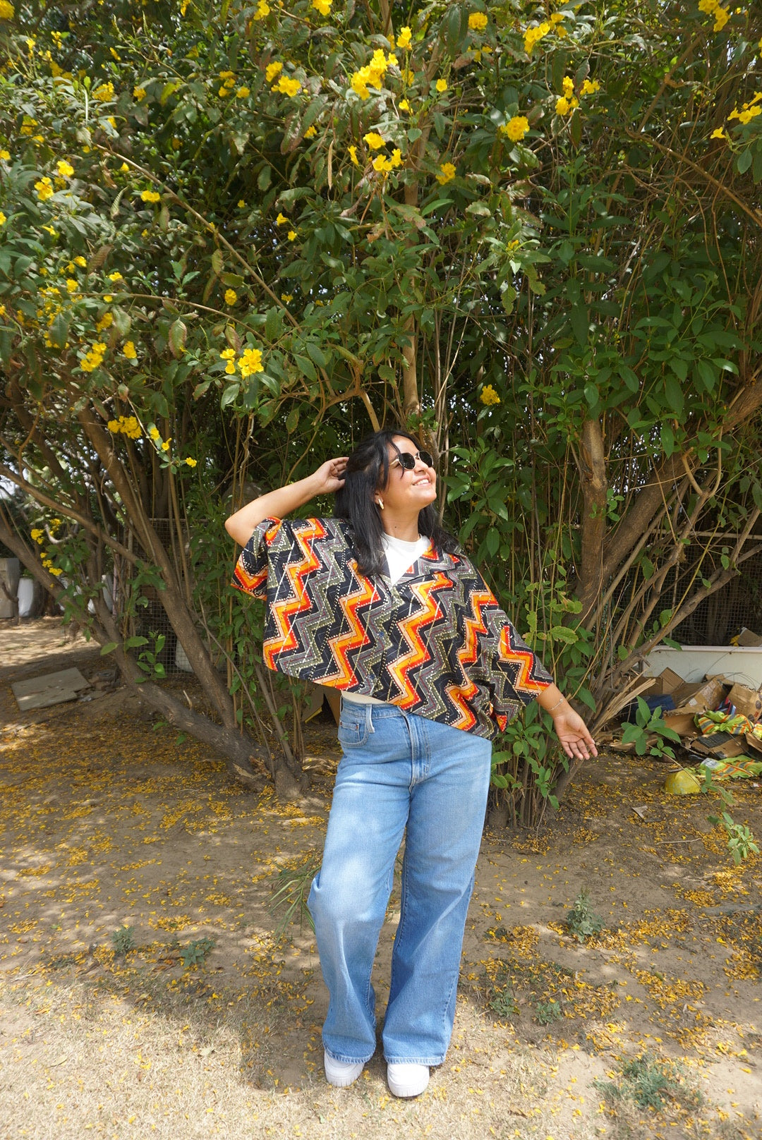 Resort oversized cropped shirt