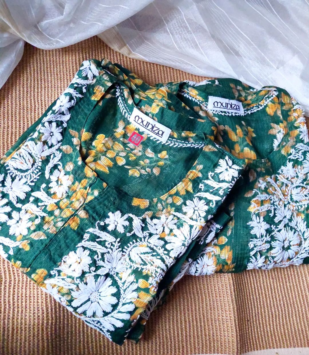 Chikankari long kurti (kota)