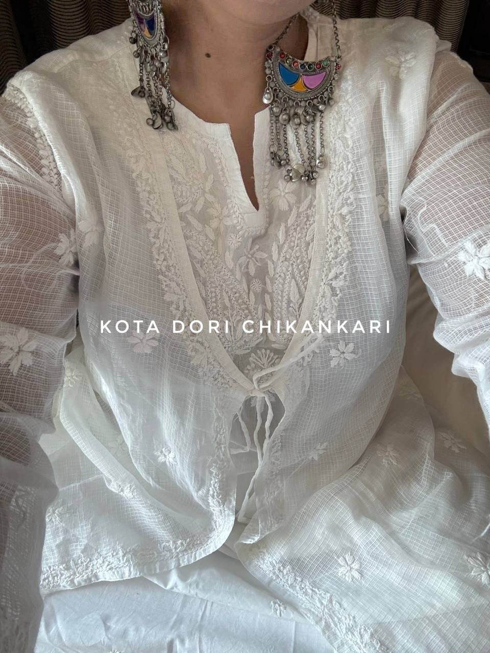 Angrakha kota dori chikankari kurti