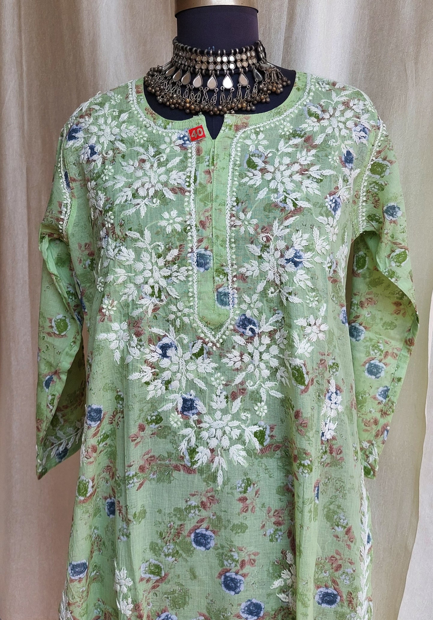 Chikankari long kurti