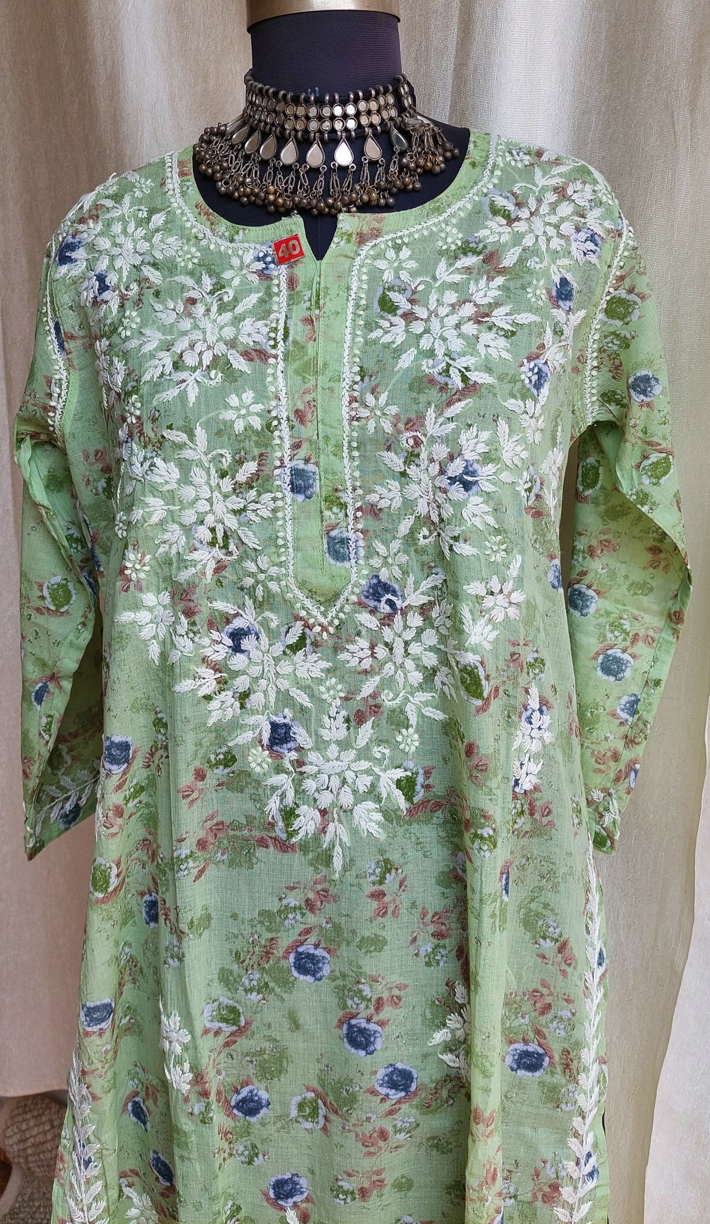 Chikankari long kurti