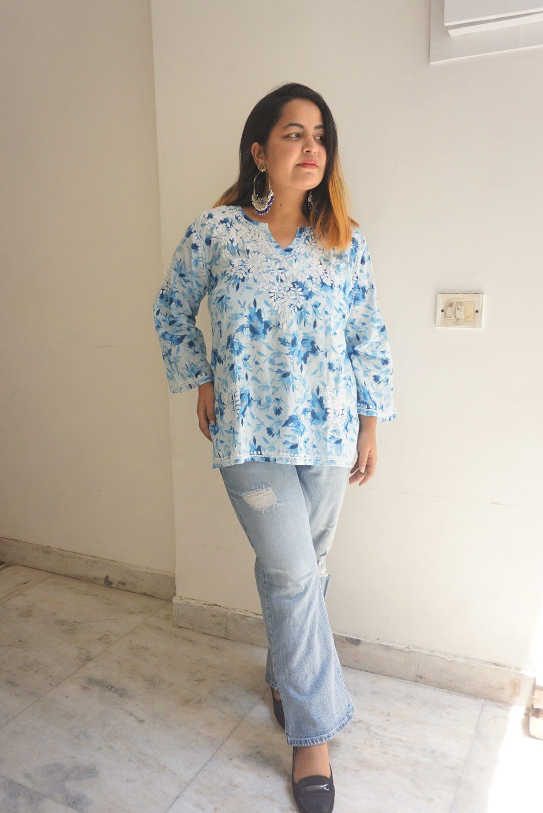 Chikankari kurti (cotton)