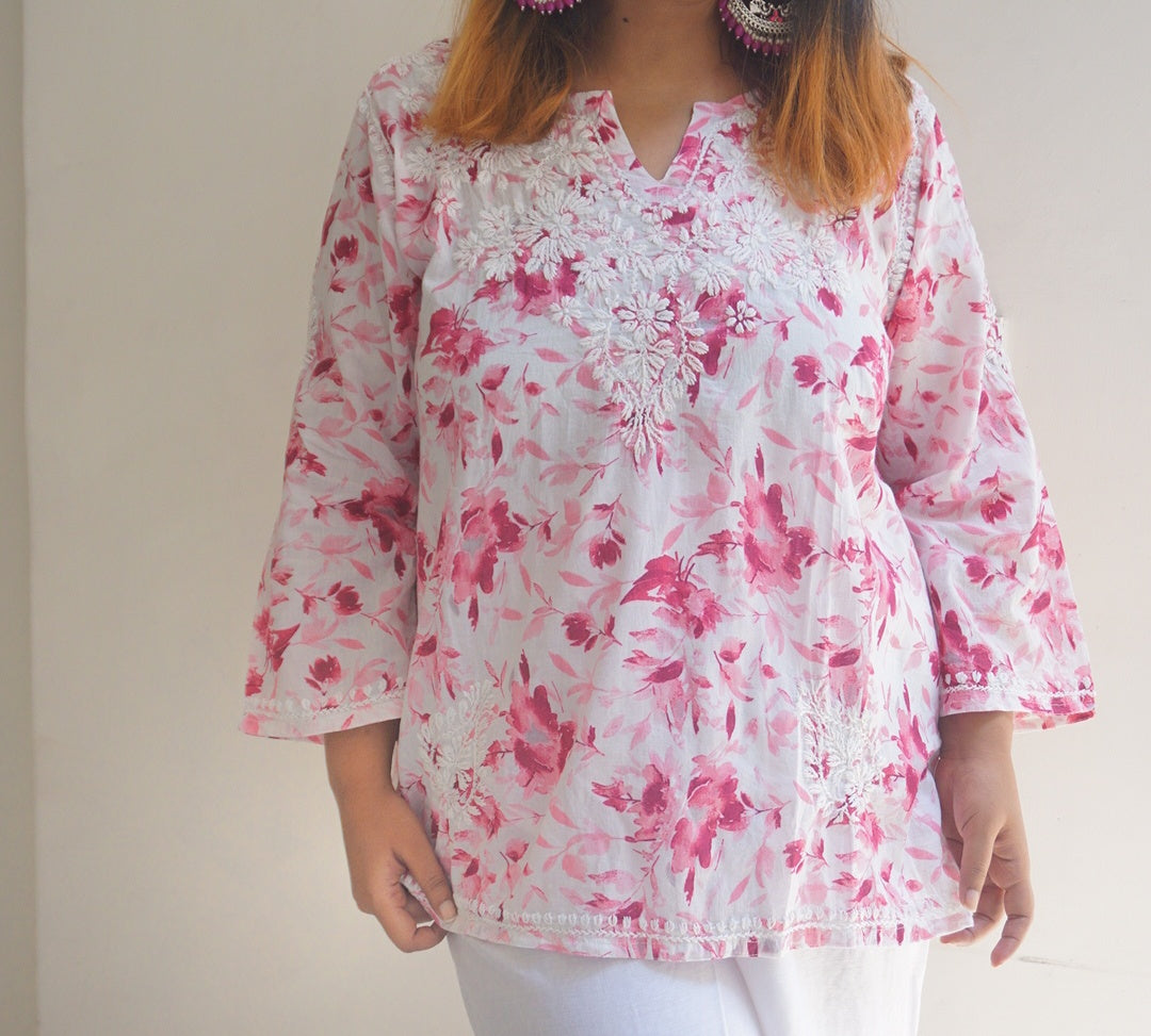 Chikankari cotton kurti