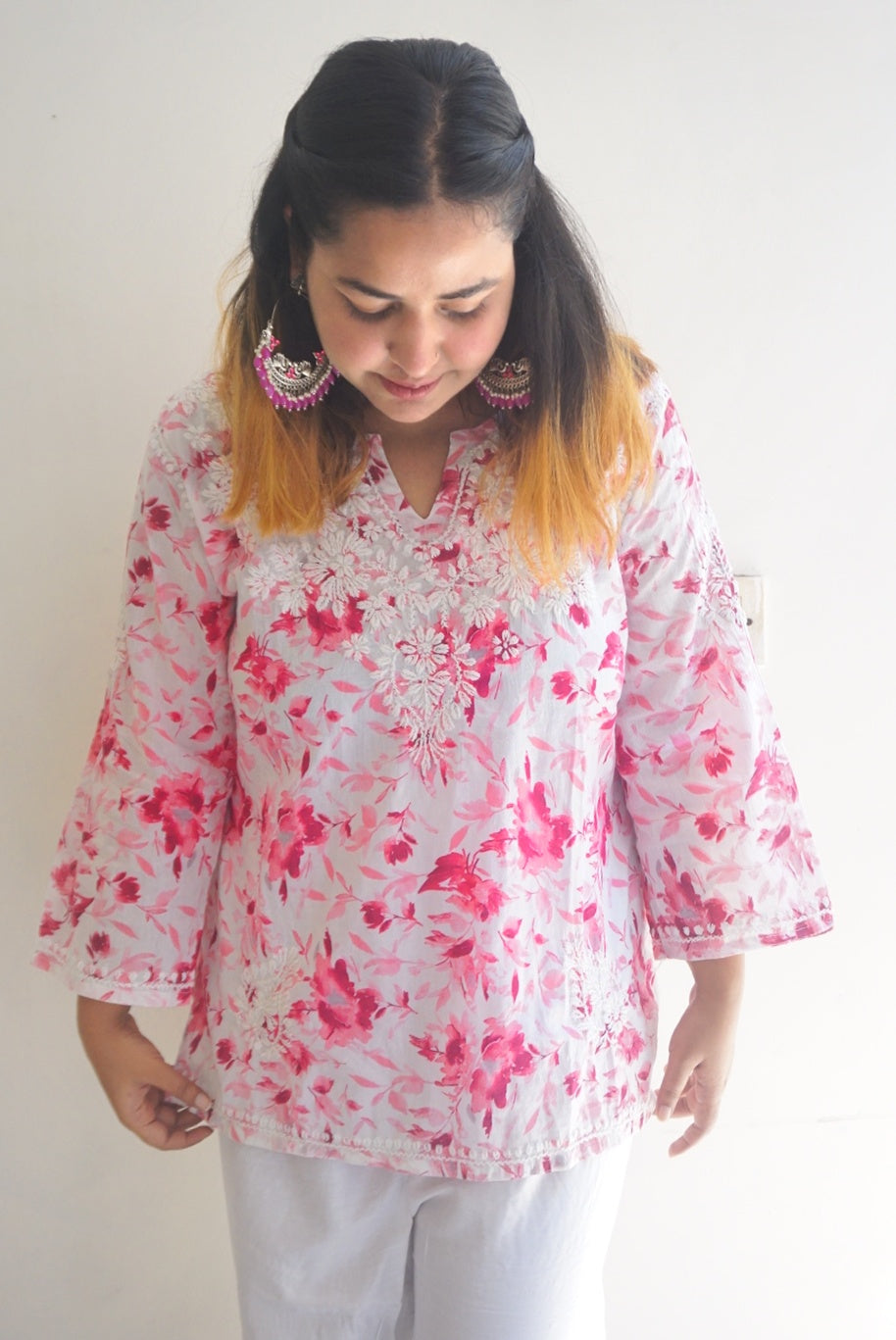 Chikankari cotton kurti