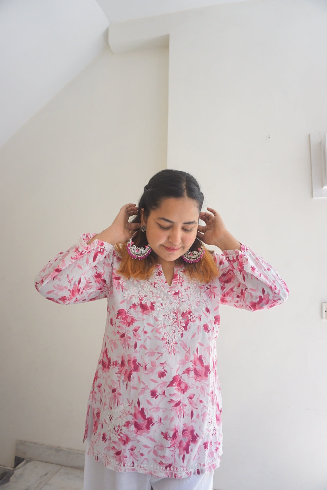 Chikankari cotton kurti