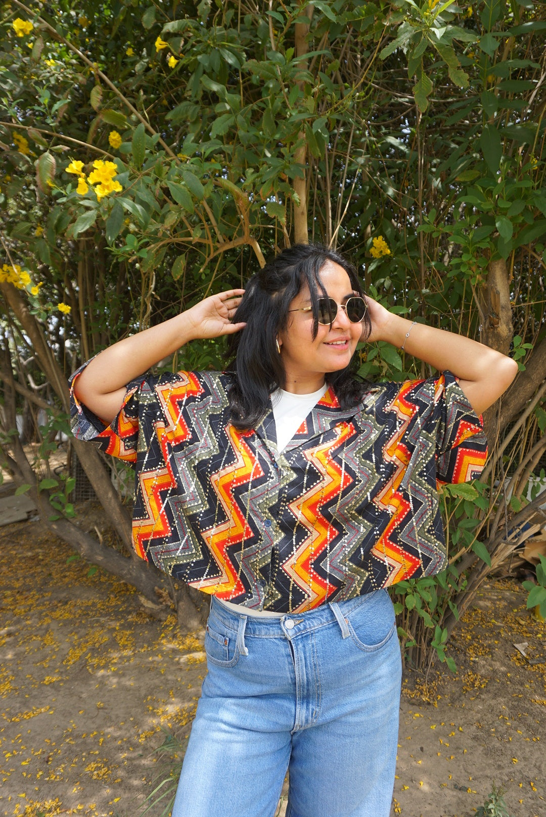 Resort oversized cropped shirt