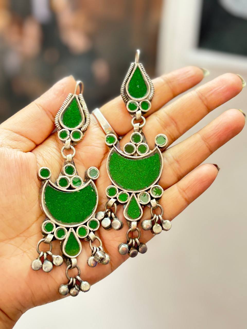 Antique glass earrings