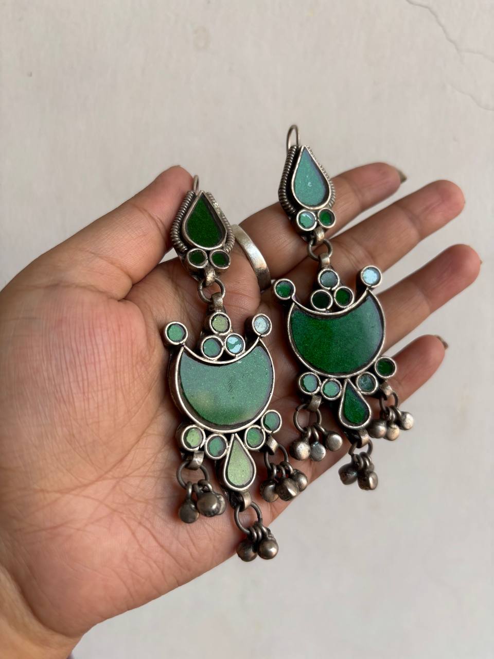 Antique glass earrings