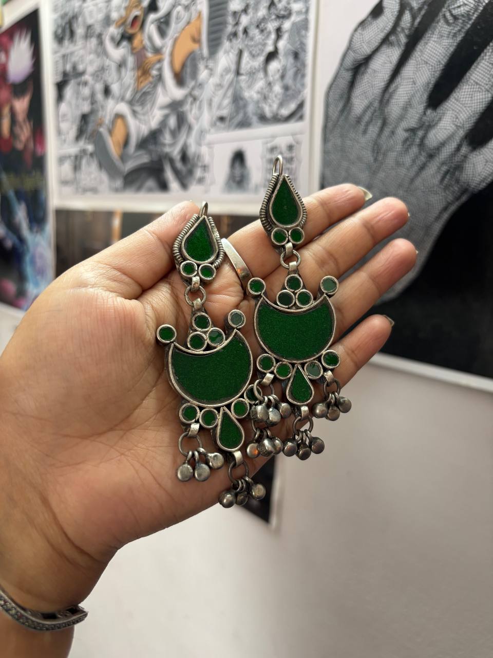 Antique glass earrings