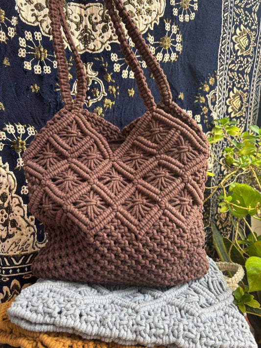 Macrame small tote bag