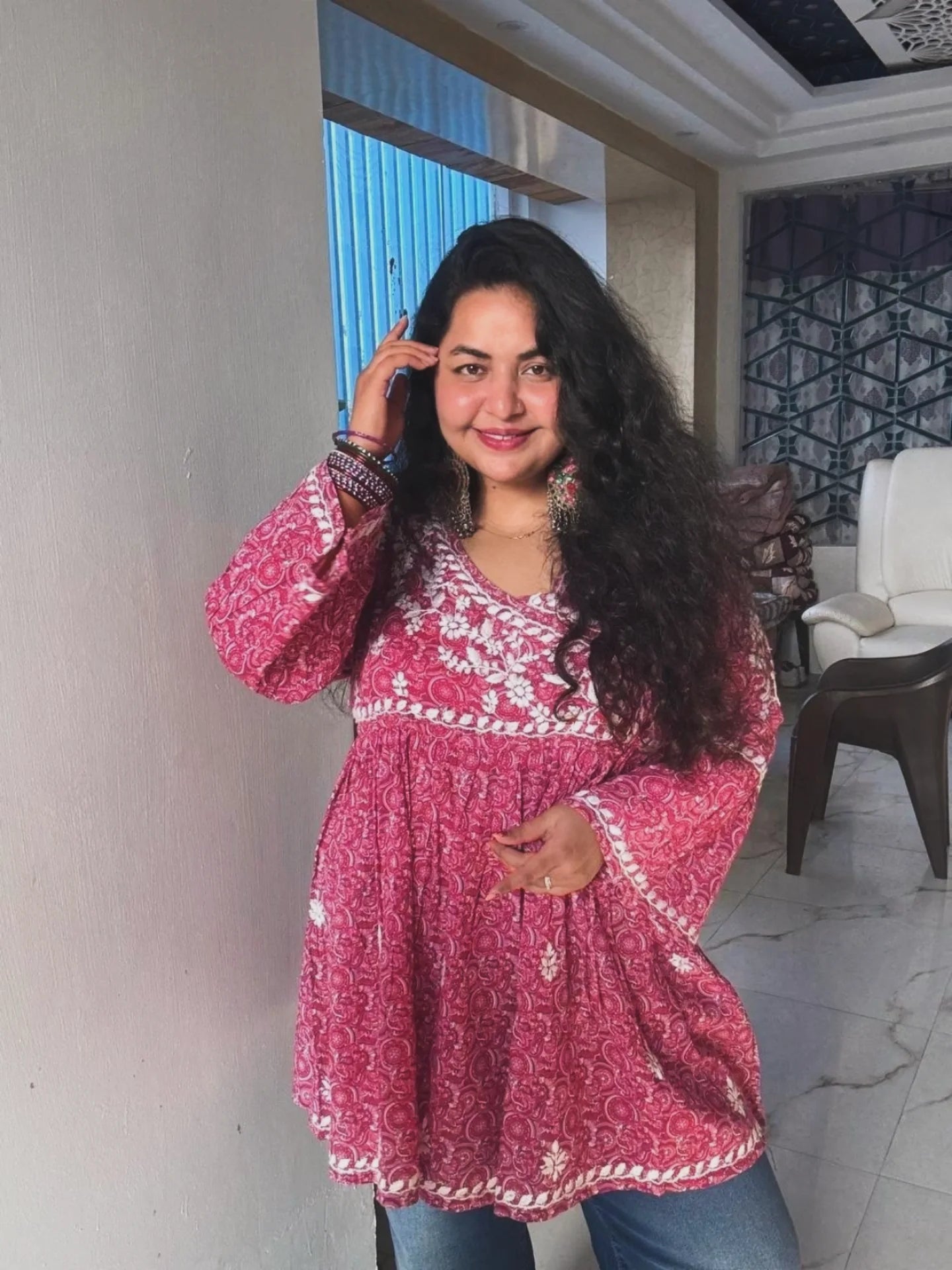 Angrakha chikankari kurti