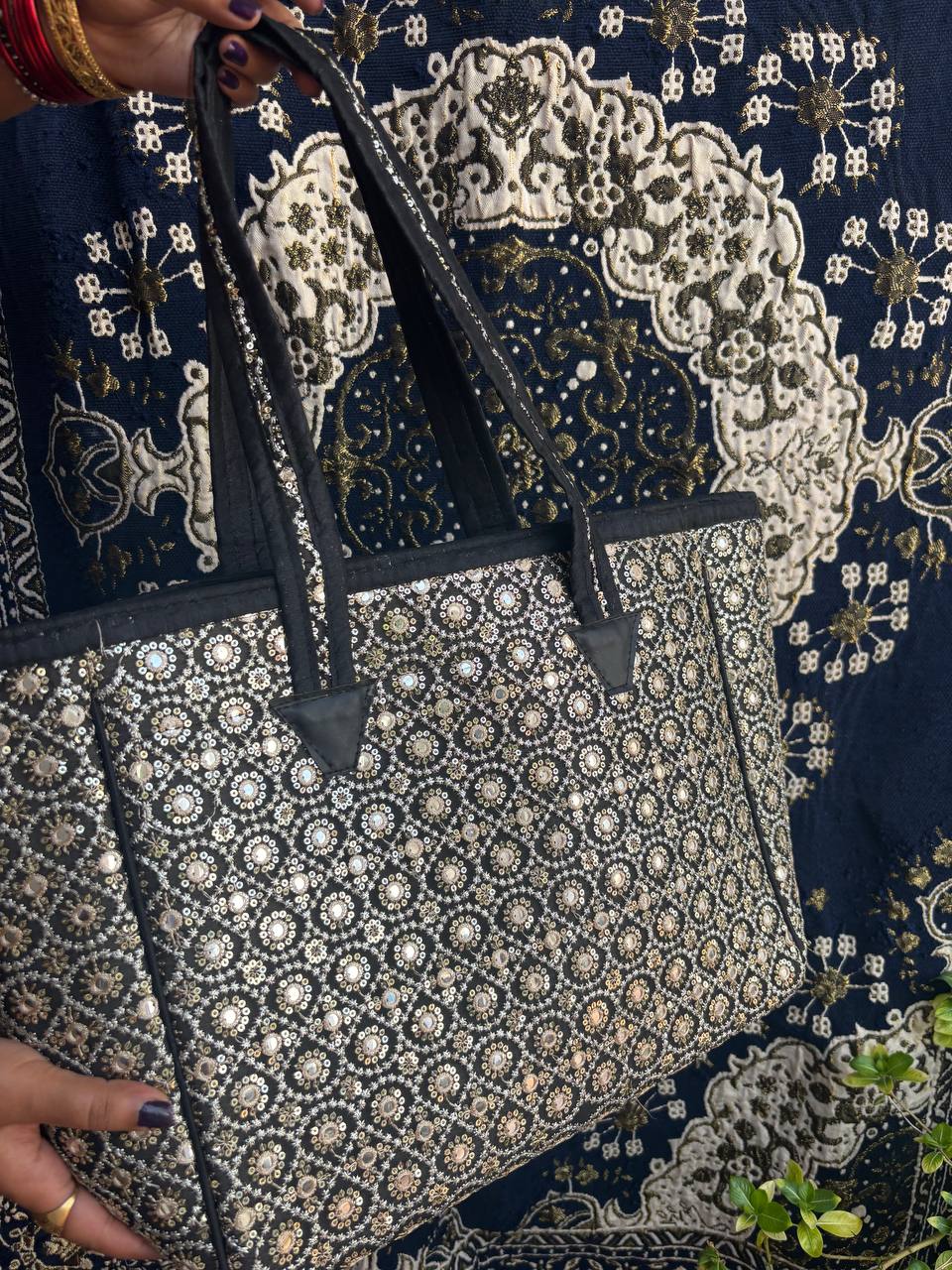 Black tote bag