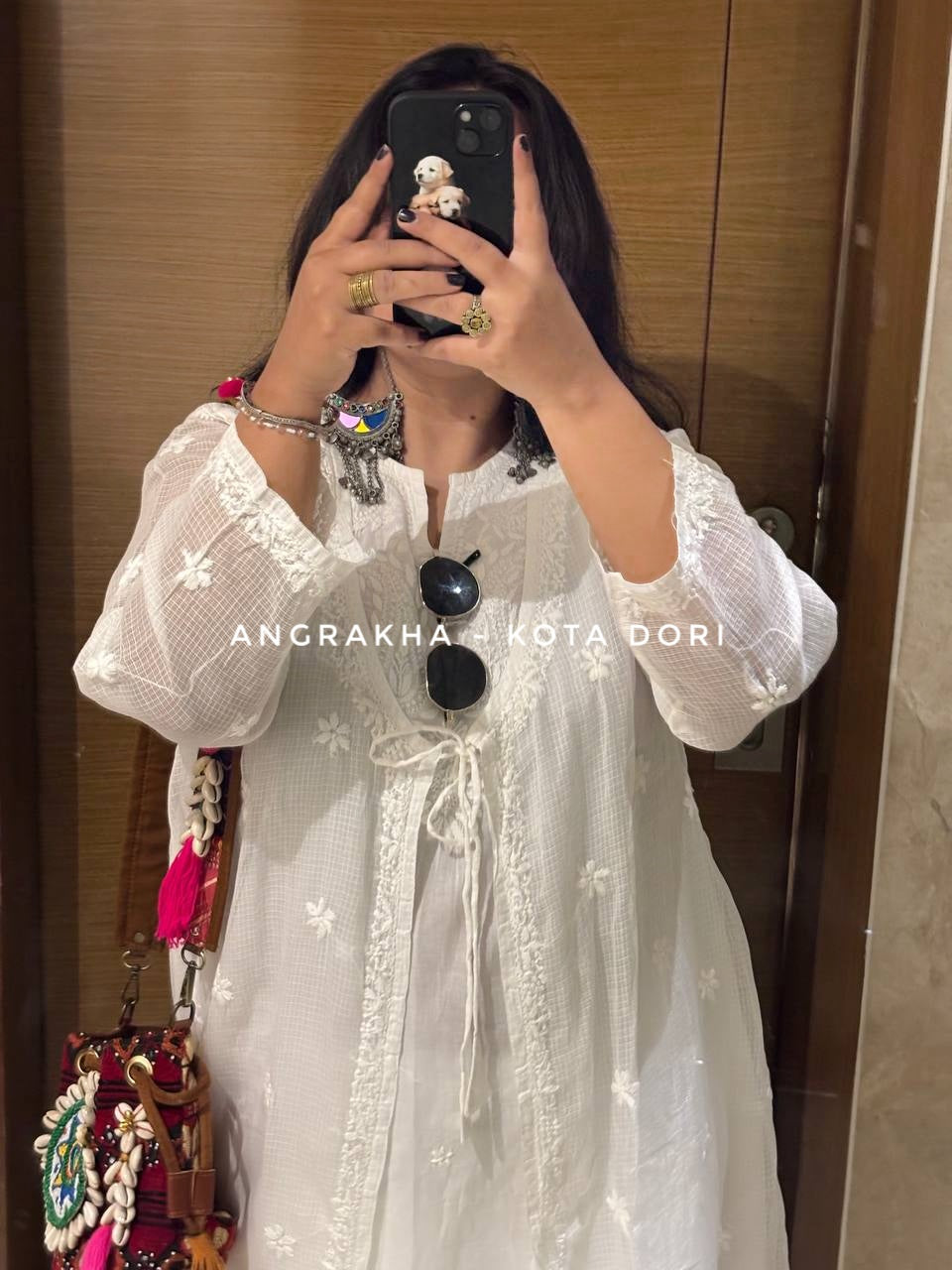 Angrakha kota dori chikankari kurti