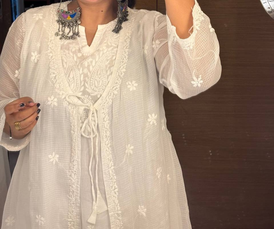Angrakha kota dori chikankari kurti