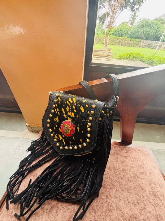 Black tassels sling bag