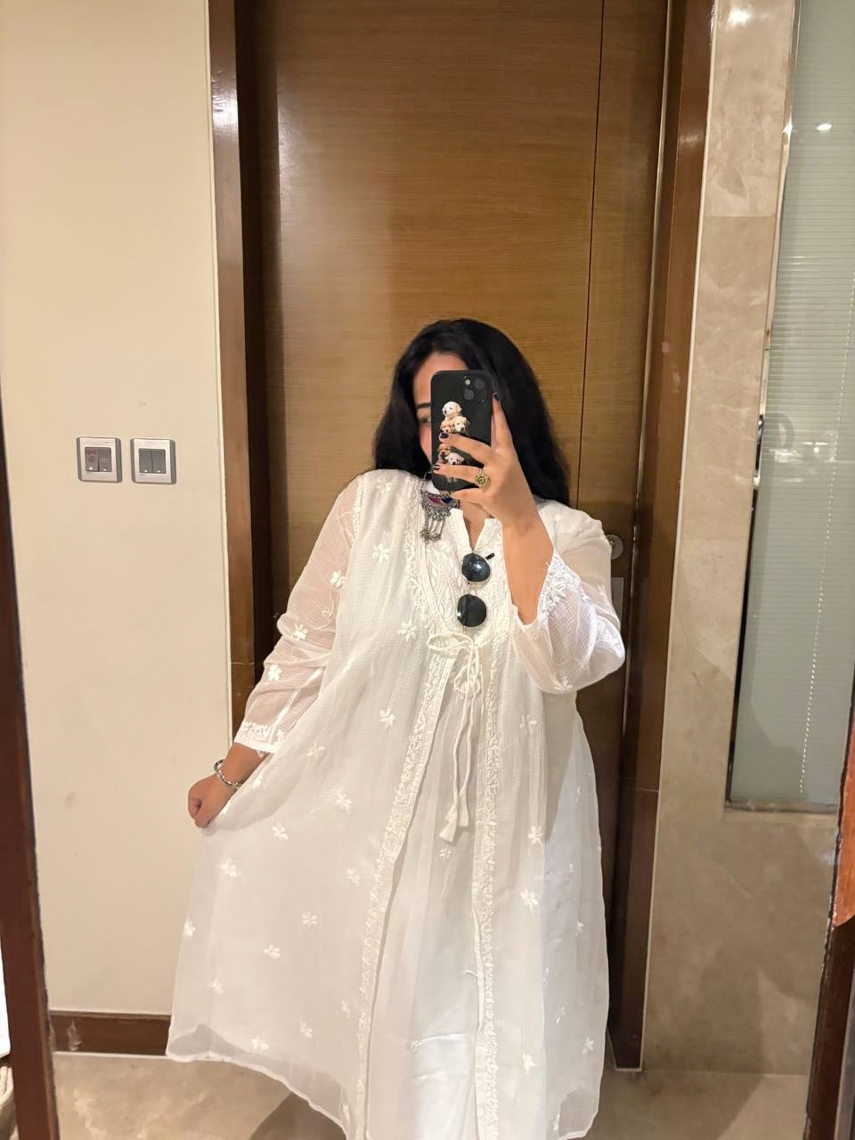 Angrakha kota dori chikankari kurti