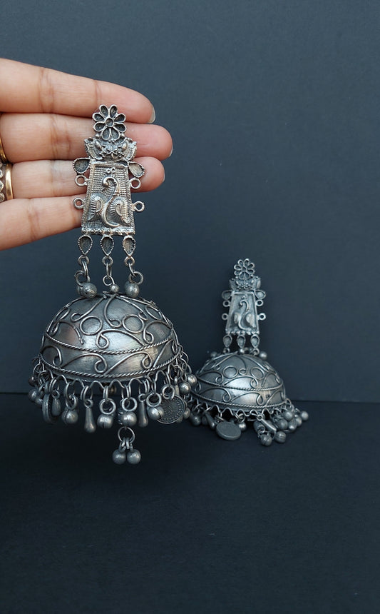 Oxidized giant jhumka