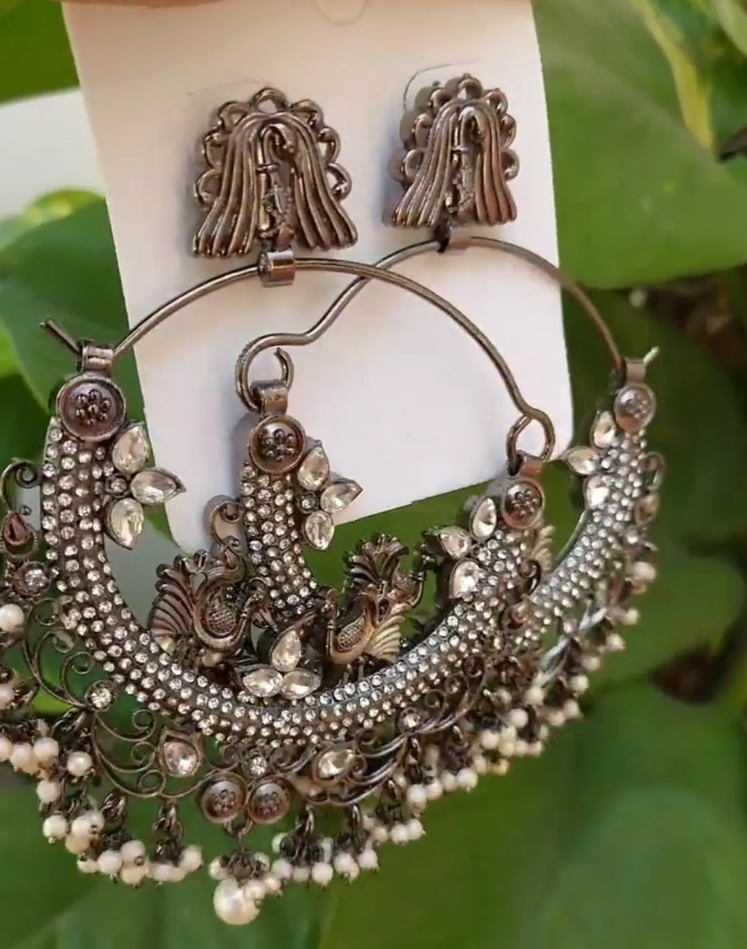 Oxidized chandbali